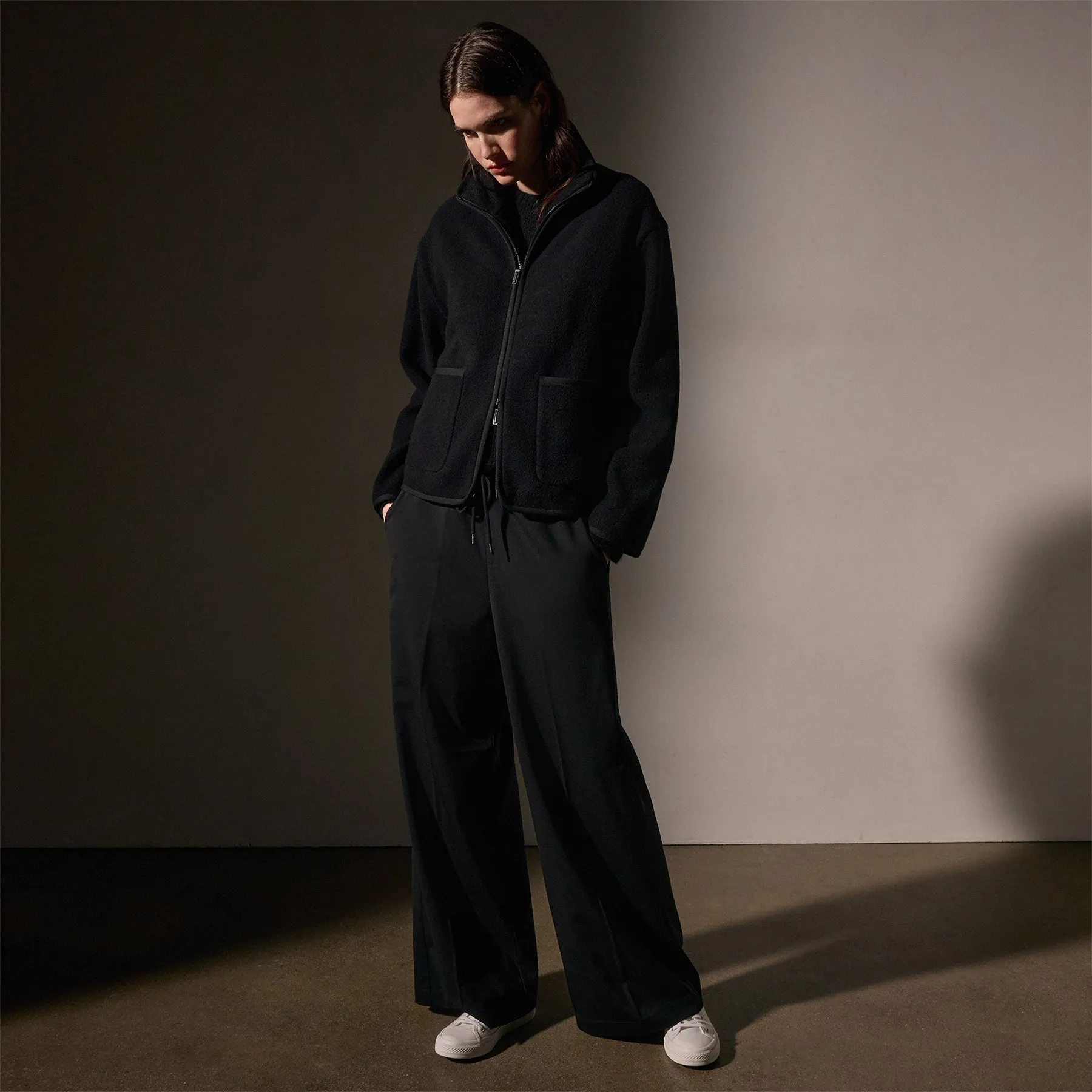 Wool Jersey Zip Up Jacket - Black sold by James Perse product image thumbnail 3