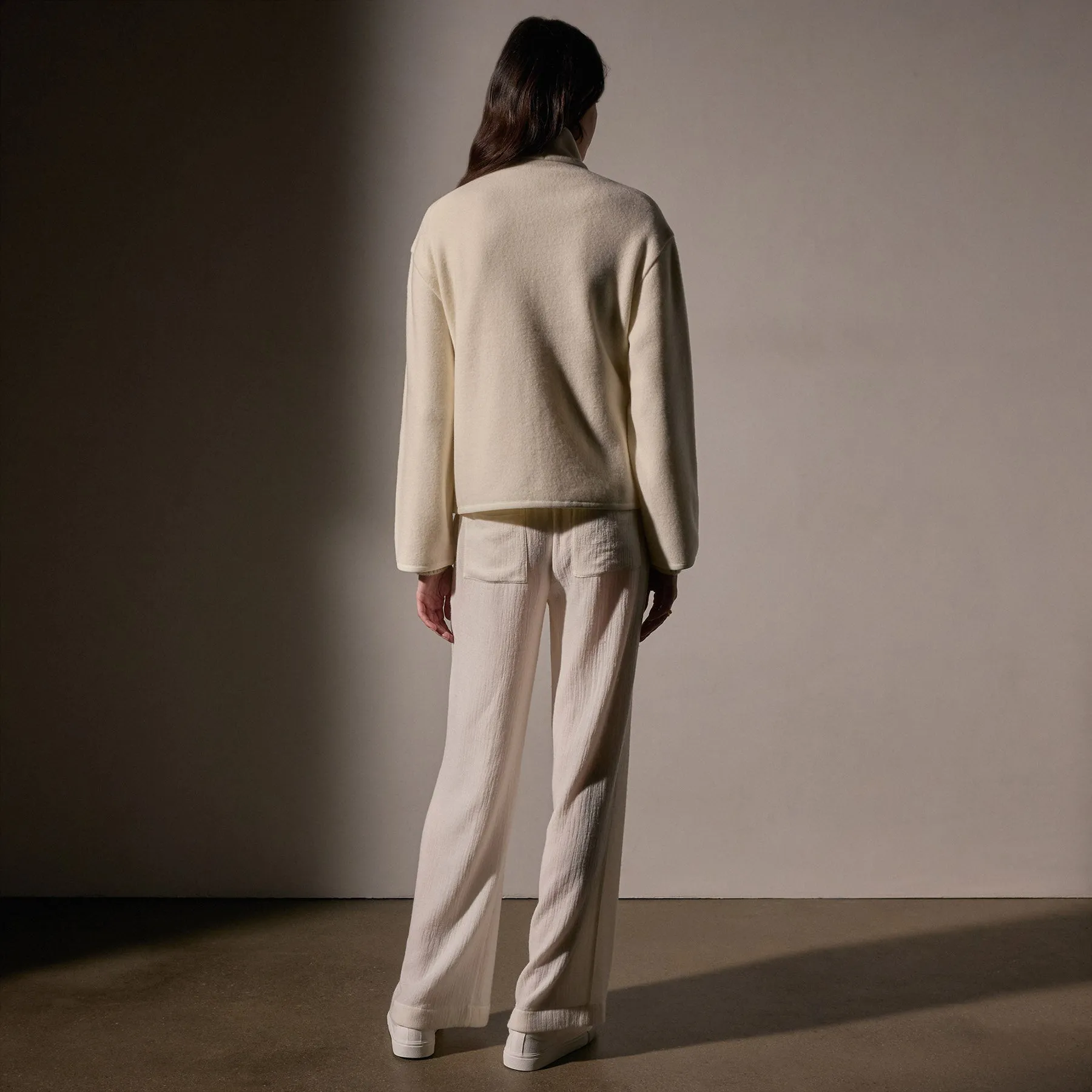 Wool Jersey Zip Up Jacket - Ivory sold by James Perse product image thumbnail 5