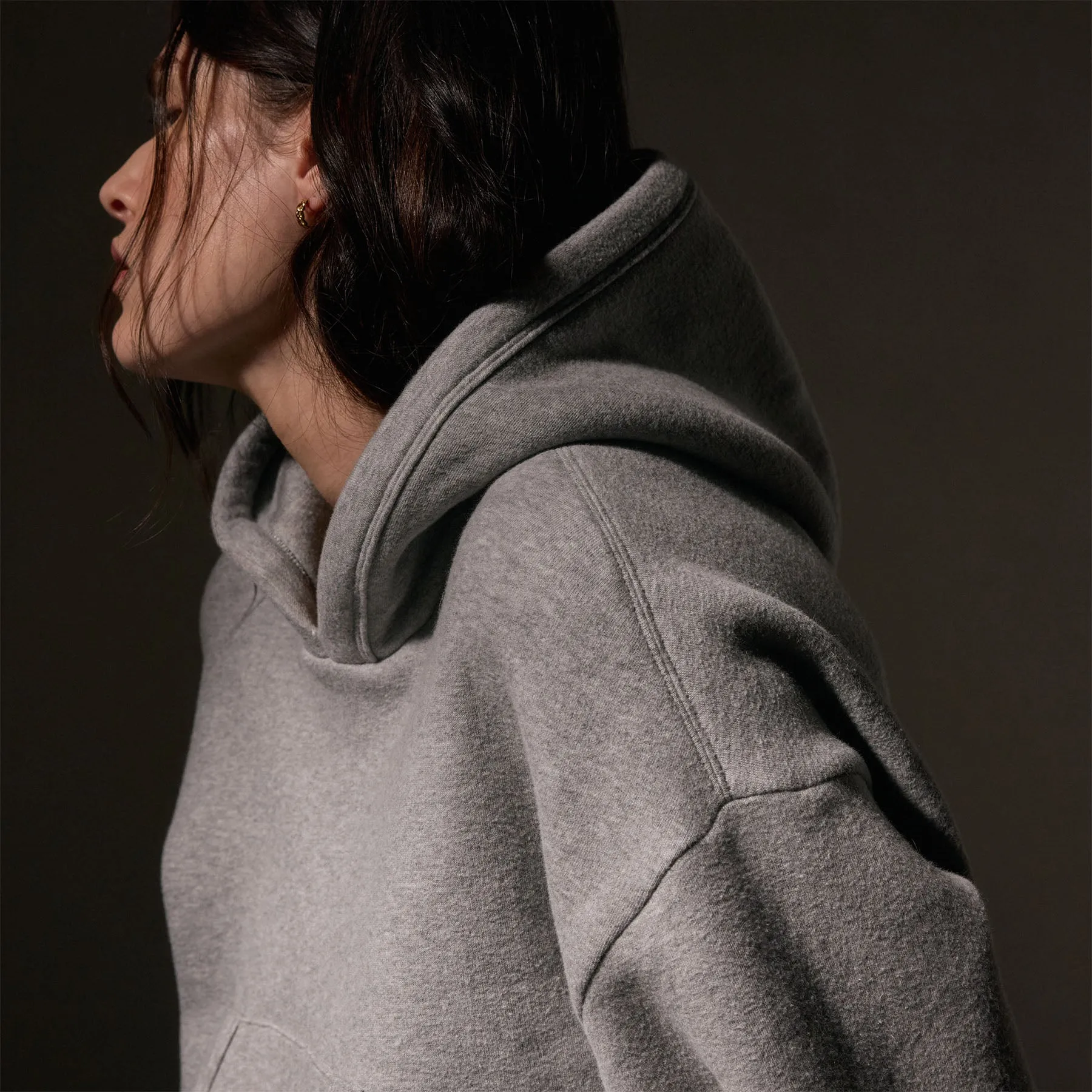 Cozy Hooded Sweat Top - Heather Grey sold by James Perse product image thumbnail 3