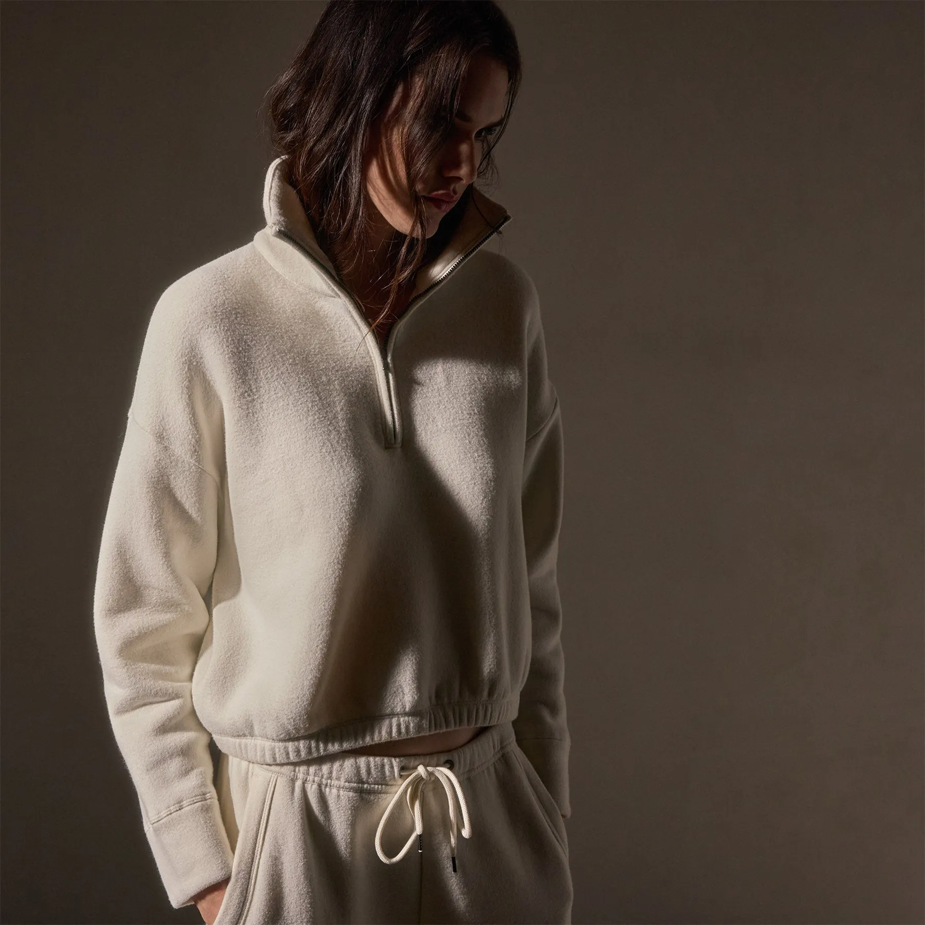 Cozy Half Zip - Ivory sold by James Perse