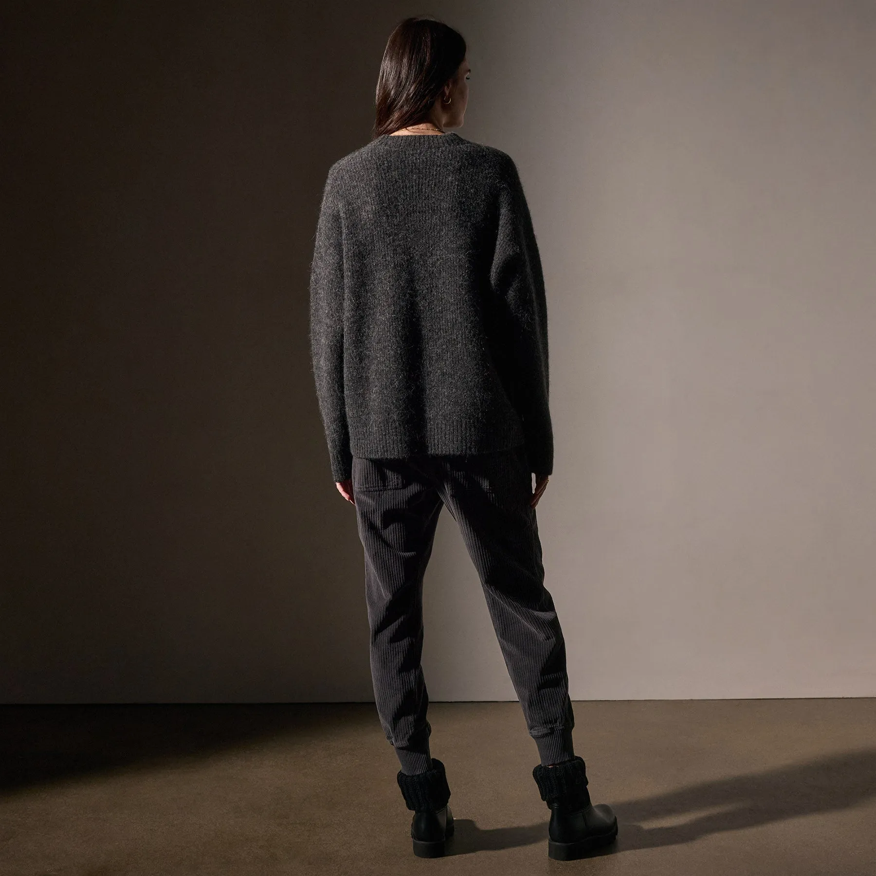 Oversized Waffle Knit Crew - Anthracite sold by James Perse product image thumbnail 4