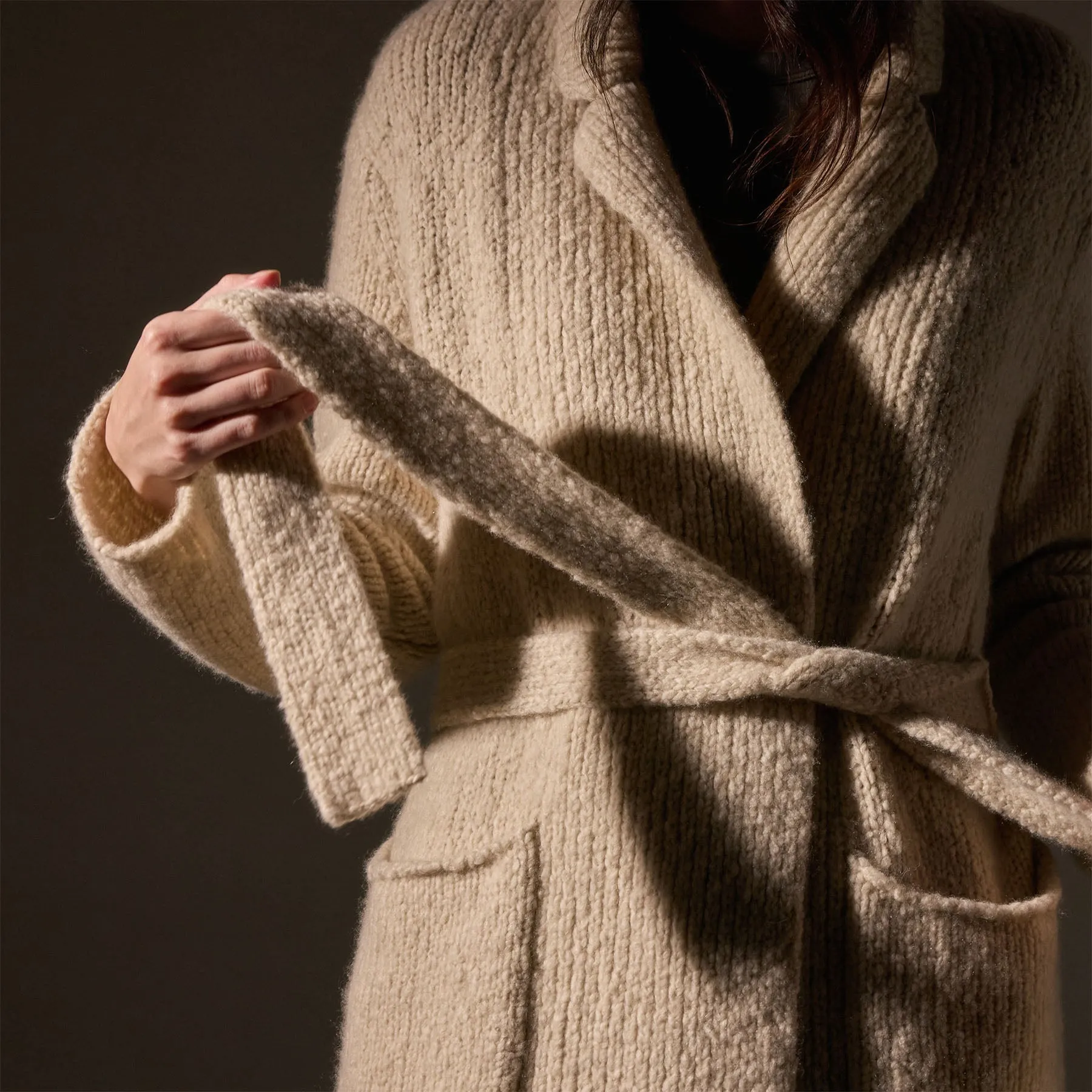 Cashmere Double Breasted Coat - Biscotti sold by James Perse product image thumbnail 4