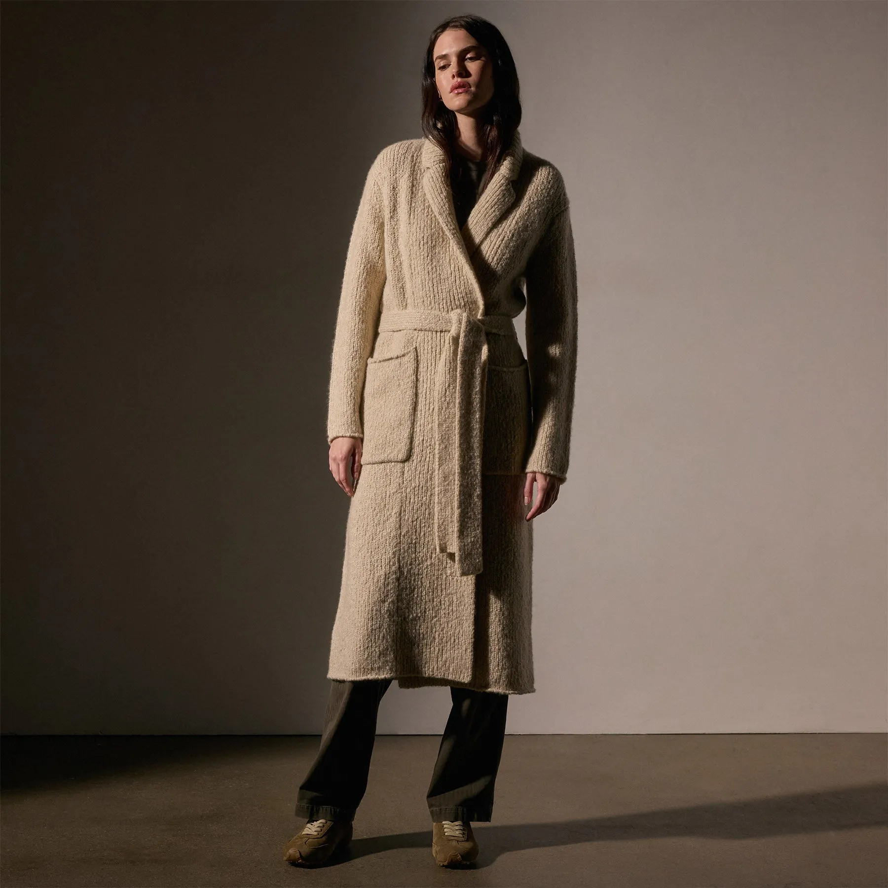 Cashmere Double Breasted Coat - Biscotti sold by James Perse product image thumbnail 5