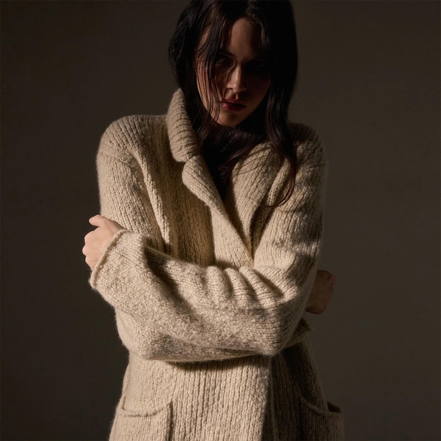 Cashmere Double Breasted Coat - Biscotti sold by James Perse product image thumbnail 3