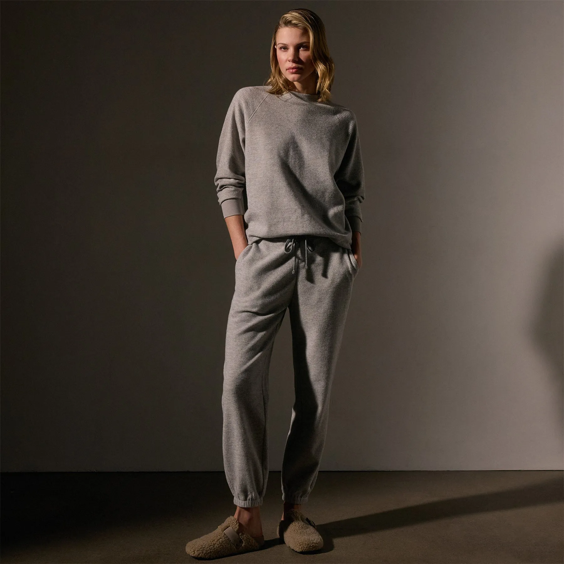 Brushed Thermal Knit Mock Neck - Heather Grey sold by James Perse product image thumbnail 3