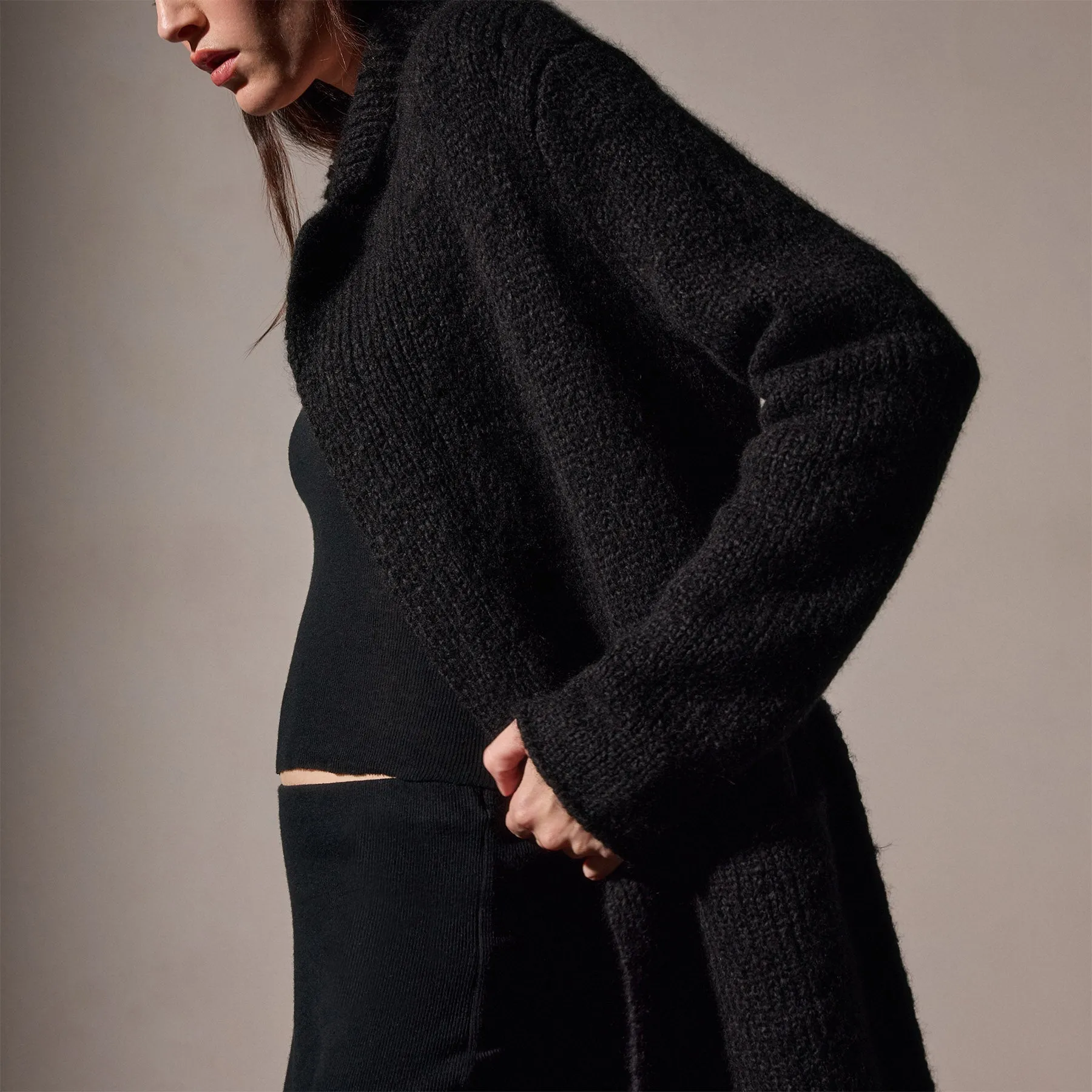 Cashmere Double Breasted Coat - Black sold by James Perse product image thumbnail 2