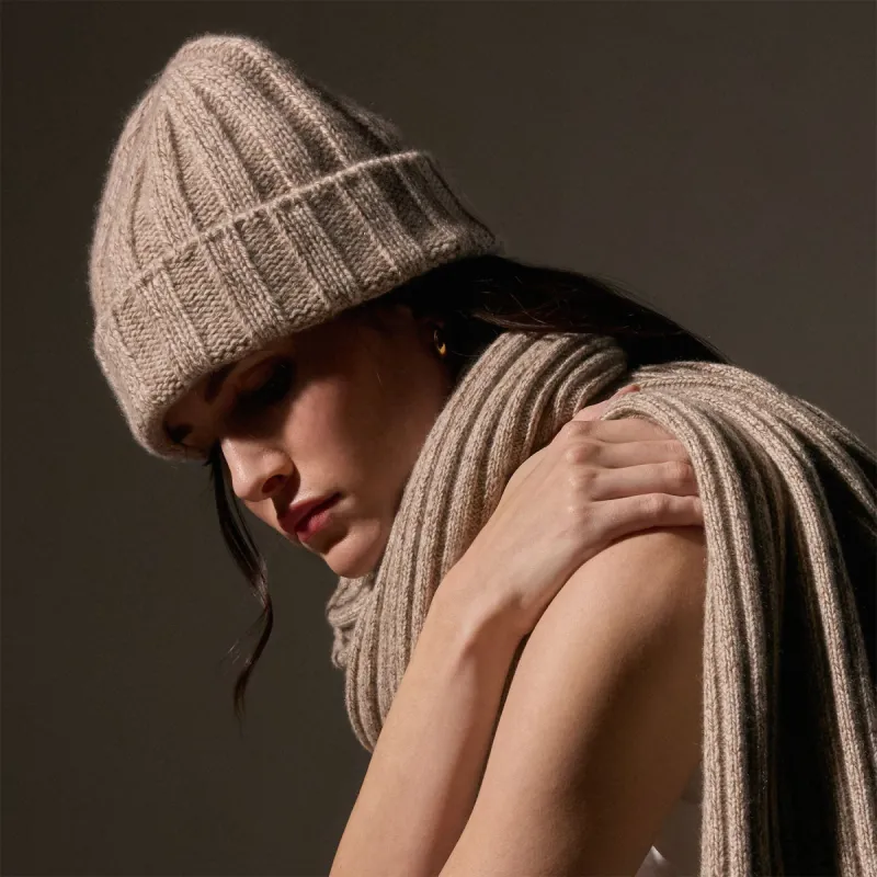 Recycled Cashmere Marled Scarves - Stone Marl sold by James Perse