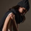 Recycled Cashmere Marled Scarves - Charcoal Marl sold by James Perse