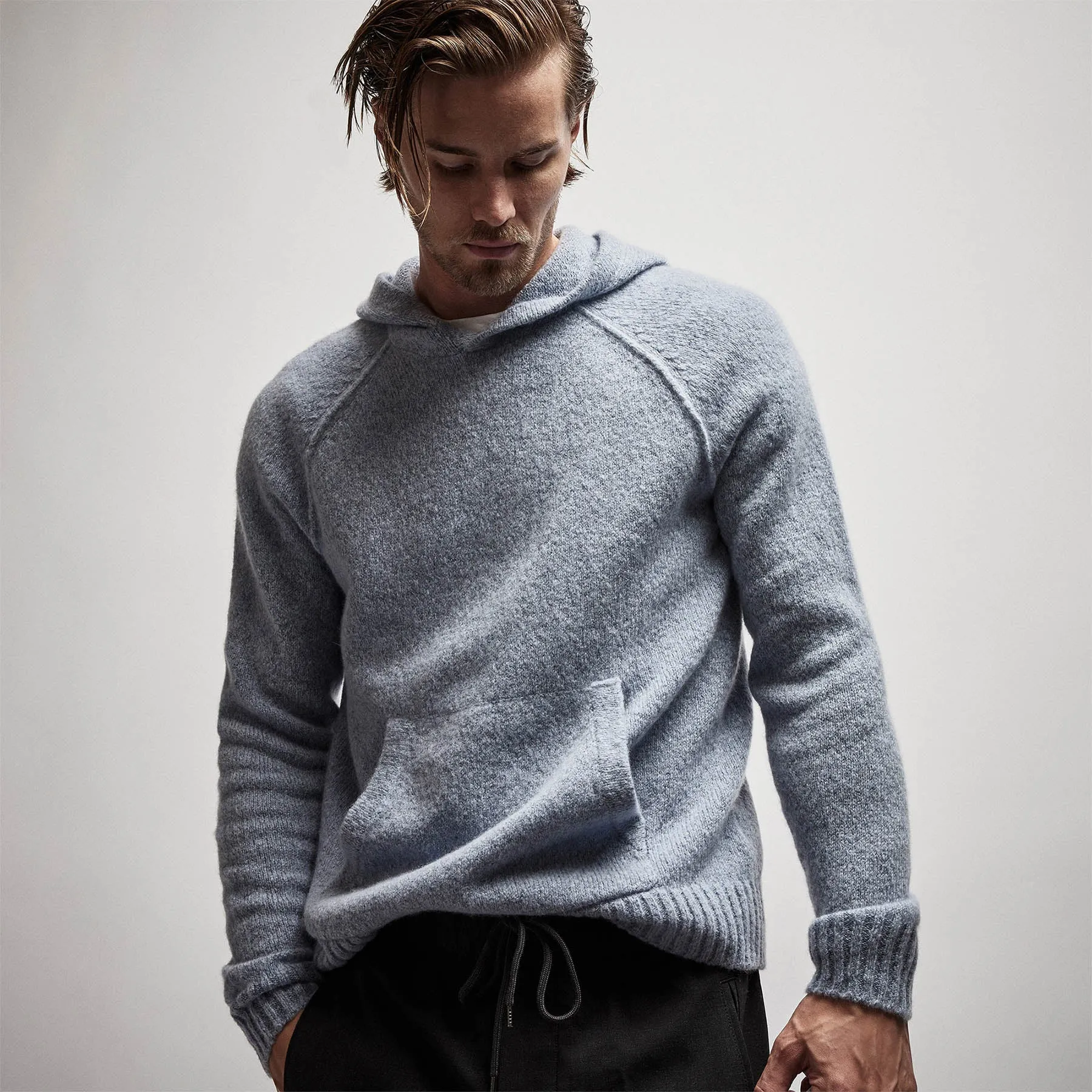 Mid Gauge Cashmere Hoodie - Atlantic sold by James Perse product image thumbnail 2