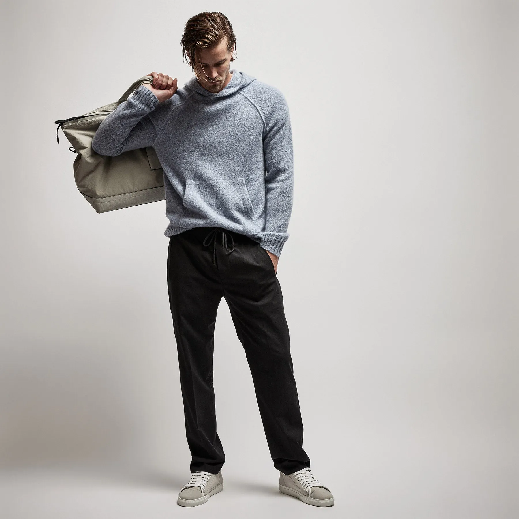 Mid Gauge Cashmere Hoodie - Atlantic sold by James Perse product image thumbnail 3