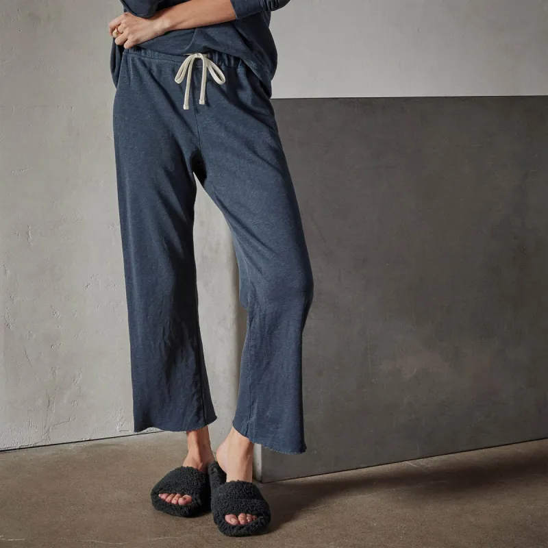 Vintage French Terry Cutoff Sweatpant - Blue Oil Pigment sold by James Perse