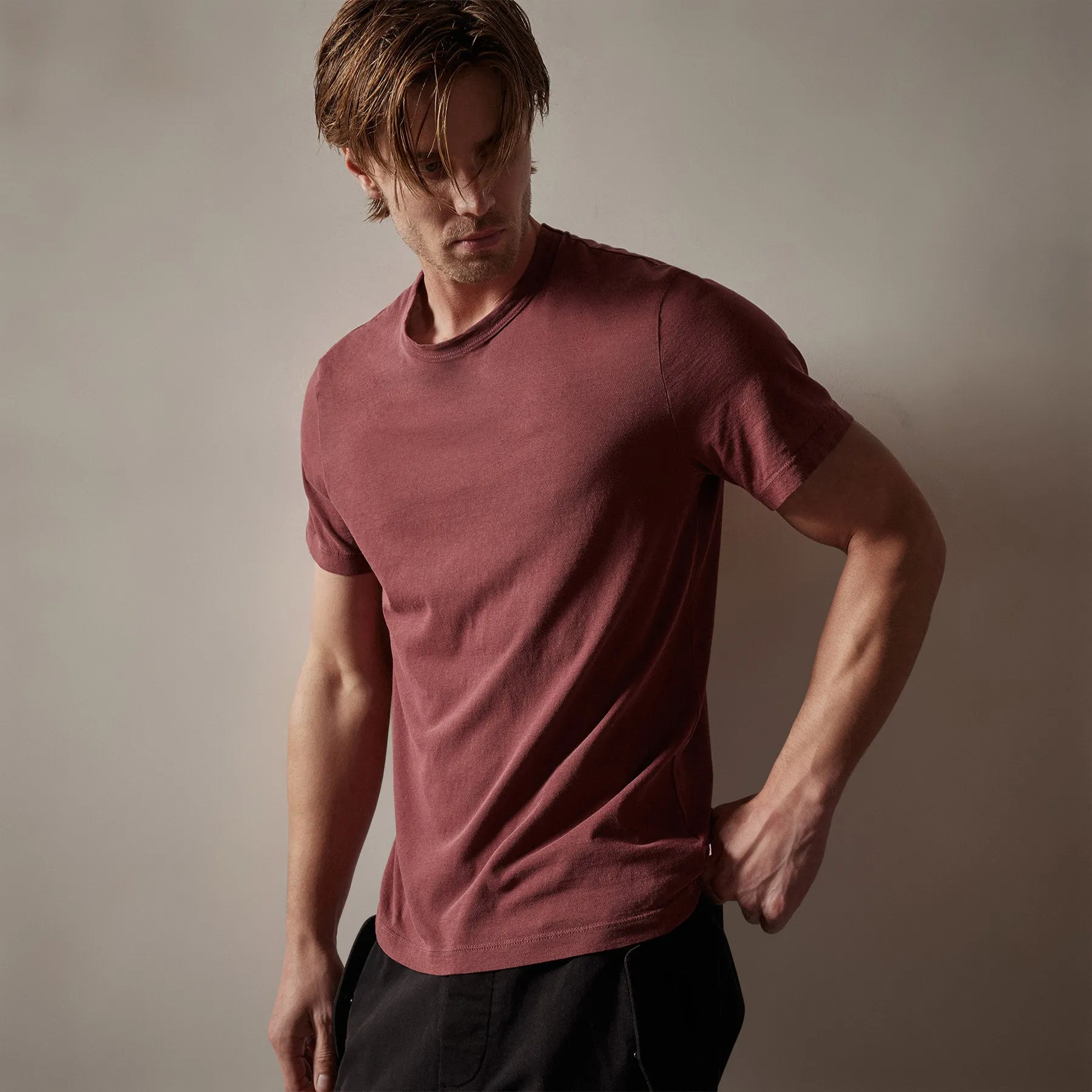 Short Sleeve Crew Neck - Claret Pigment sold by James Perse product image thumbnail 2