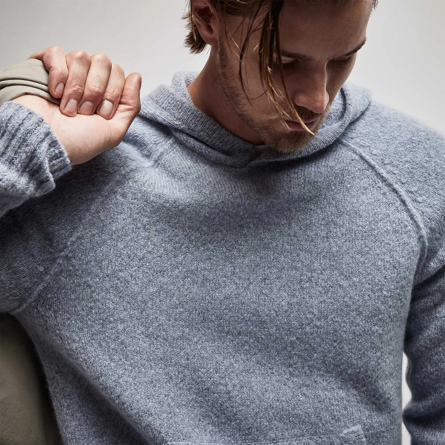 Mid Gauge Cashmere Hoodie - Atlantic sold by James Perse product image thumbnail 5