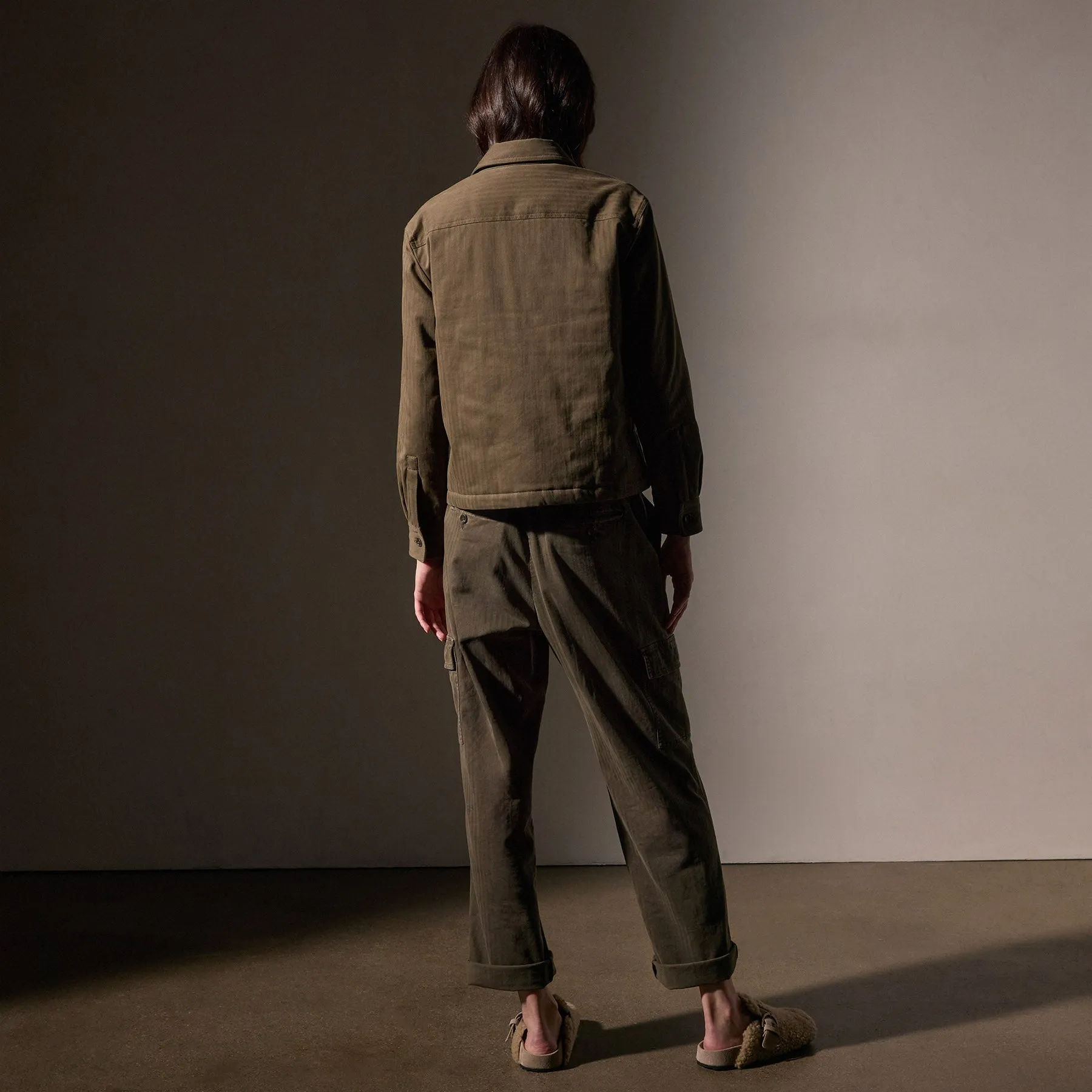 Herringbone Shirt Jacket - Army Green sold by James Perse product image thumbnail 4