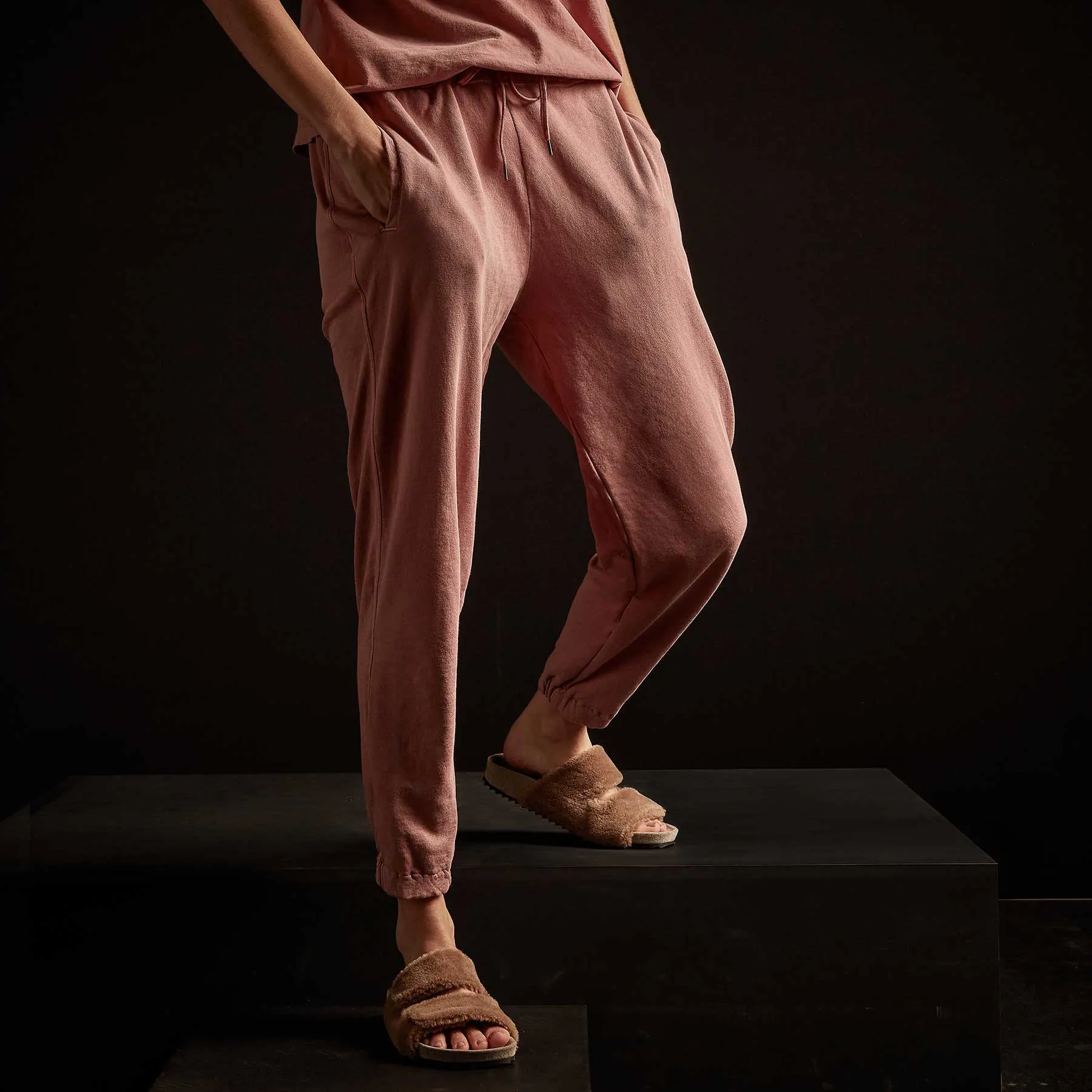 Vintage French Terry Relaxed Sweatpant - Old Rose Pigment sold by James Perse