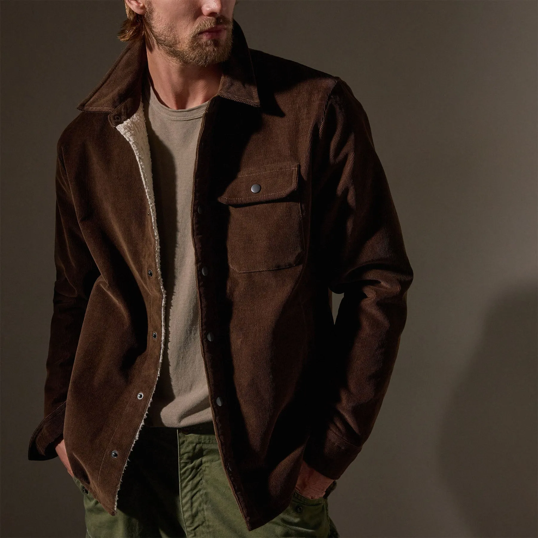 Corduroy Sherpa Jacket - Umber sold by James Perse