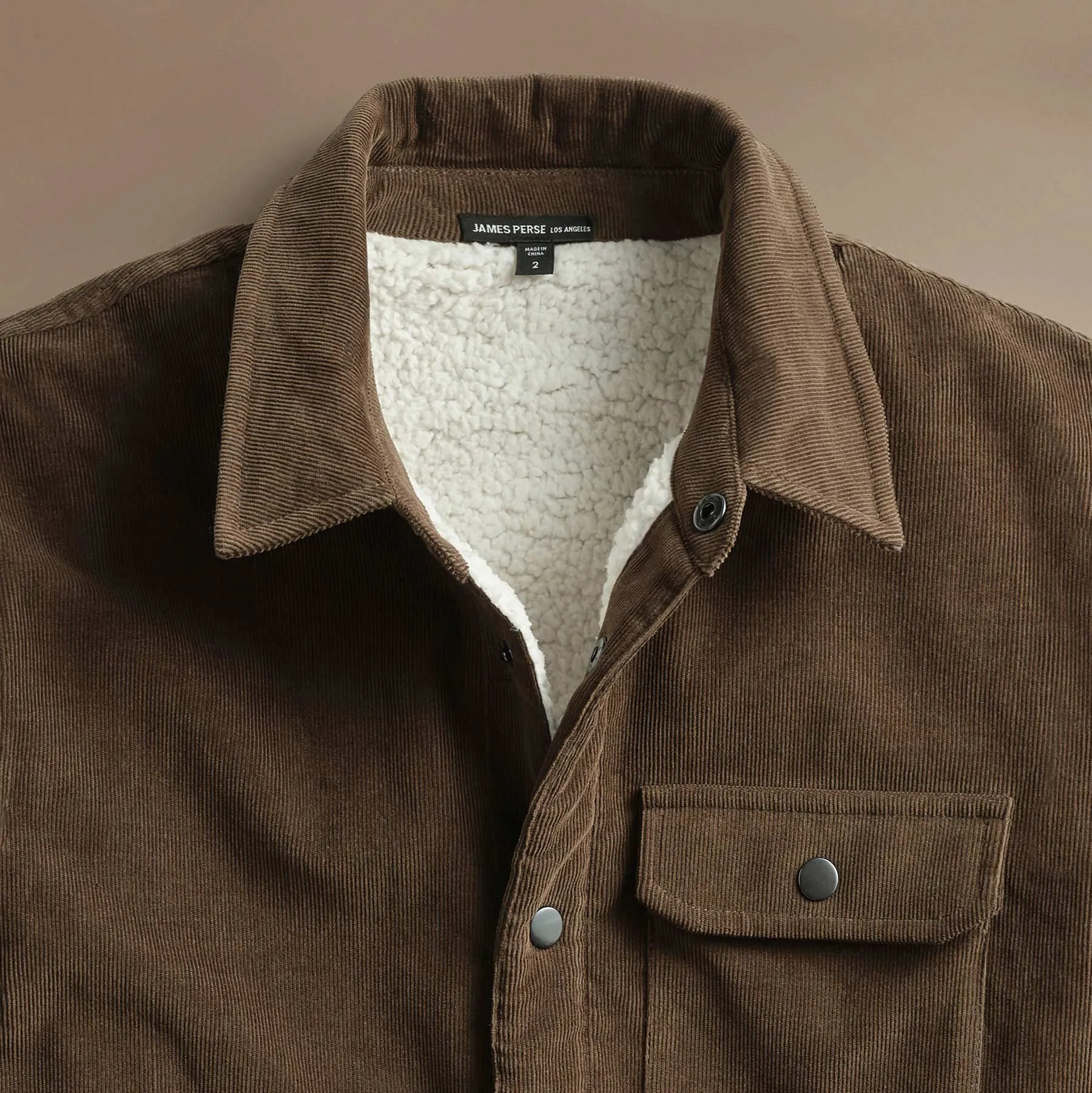 Corduroy Sherpa Jacket - Umber sold by James Perse product image thumbnail 4