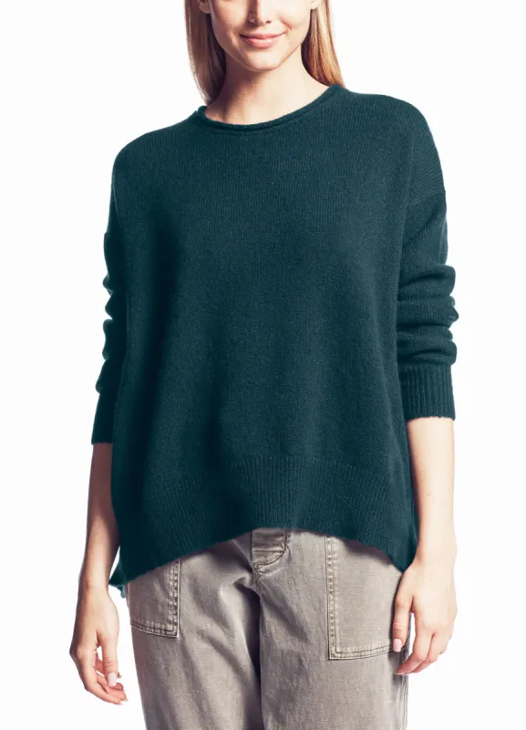Lightweight Textured Cashmere Crew - Seaweed sold by James Perse