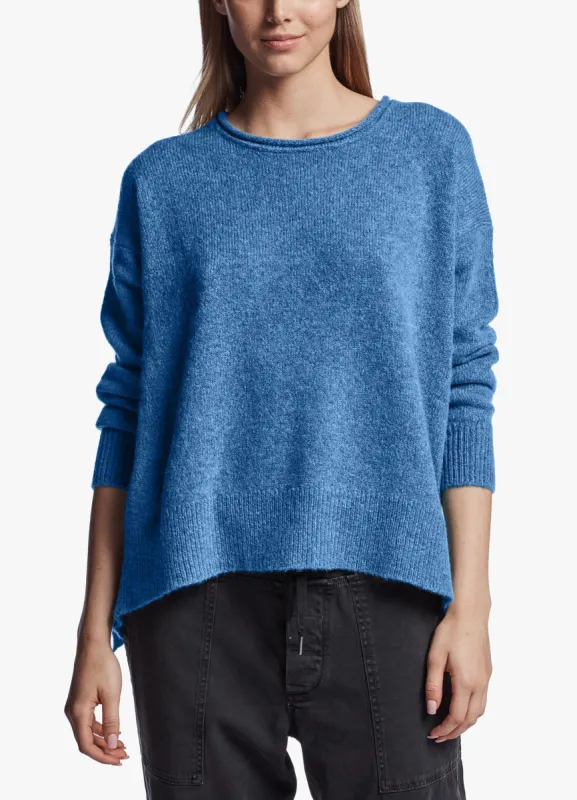 Lightweight Textured Cashmere Crew - Blue Raspberry sold by James Perse