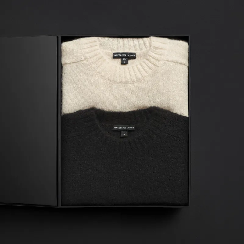 Women's Cashmere Crew Gift Set - True Black/Ivory sold by James Perse