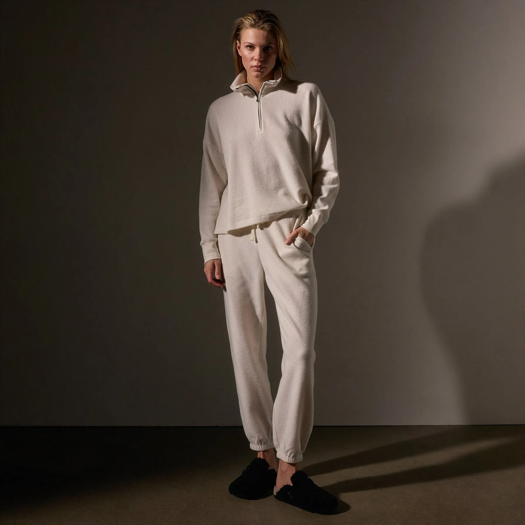 Brushed Thermal Half Zip - Oyster sold by James Perse product image thumbnail 3