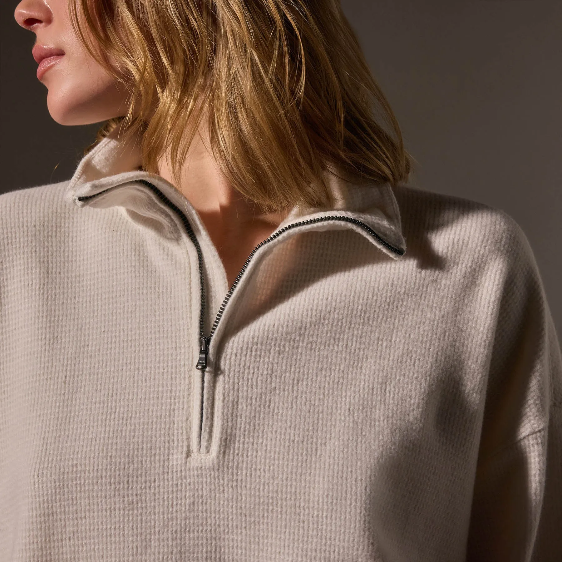 Brushed Thermal Half Zip - Oyster sold by James Perse product image thumbnail 2