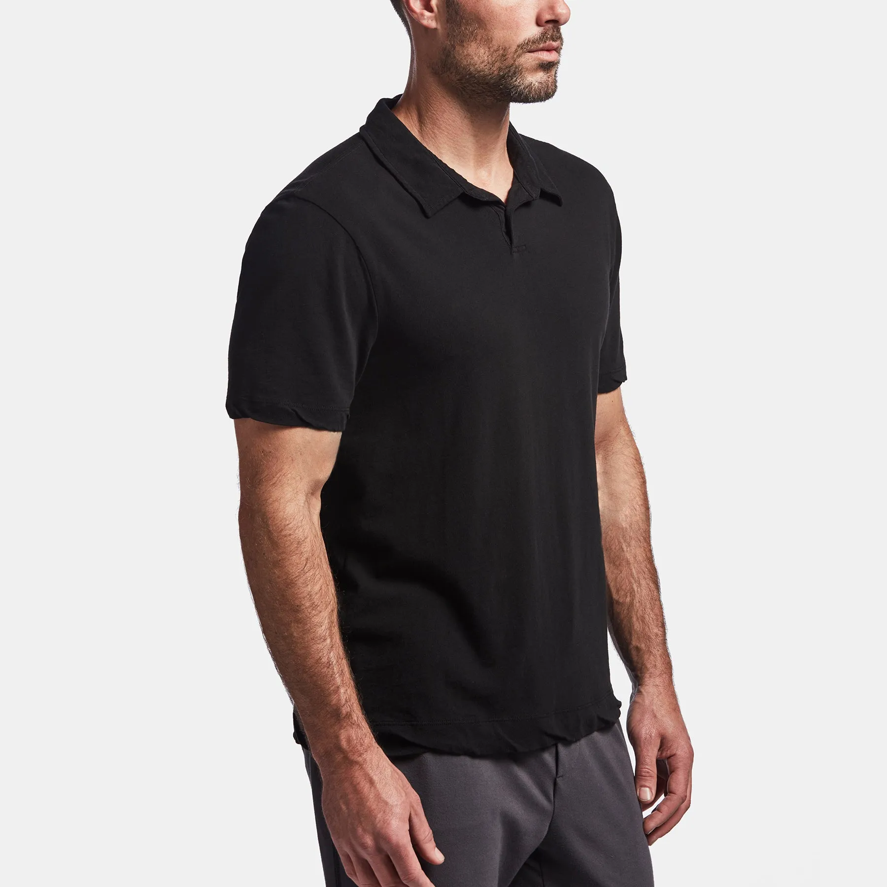 Dry Touch Jersey Polo - Black sold by James Perse