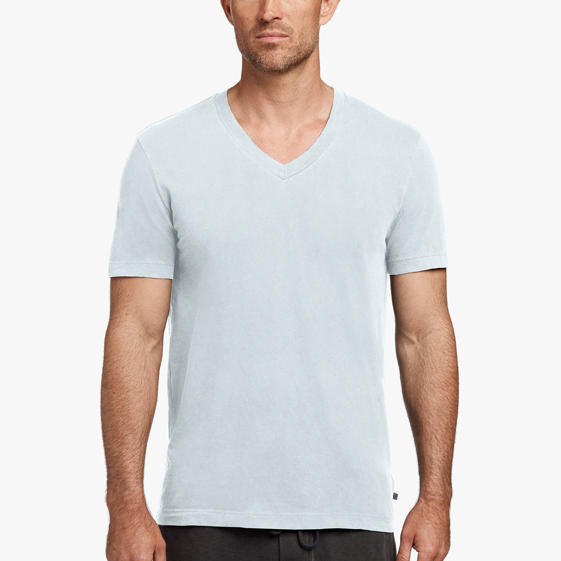 Short Sleeve V Neck - Ice Blue Pigment sold by James Perse