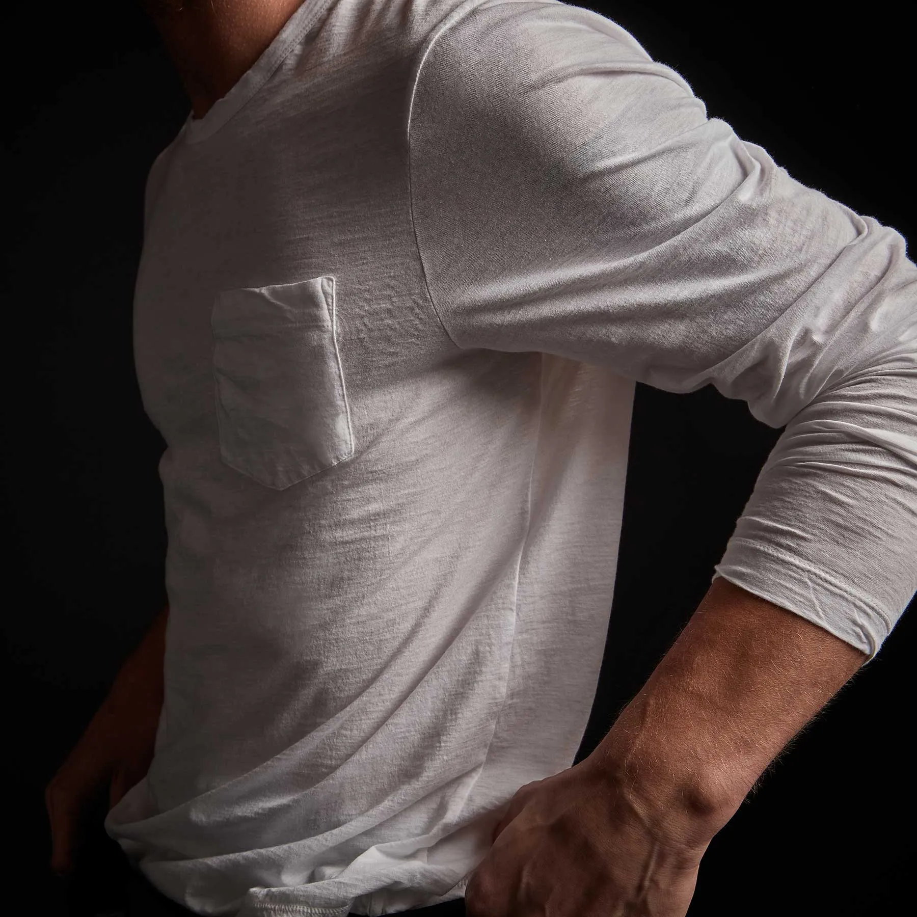 Recycled Lotus Jersey Pocket Crew - White sold by James Perse product image thumbnail 5