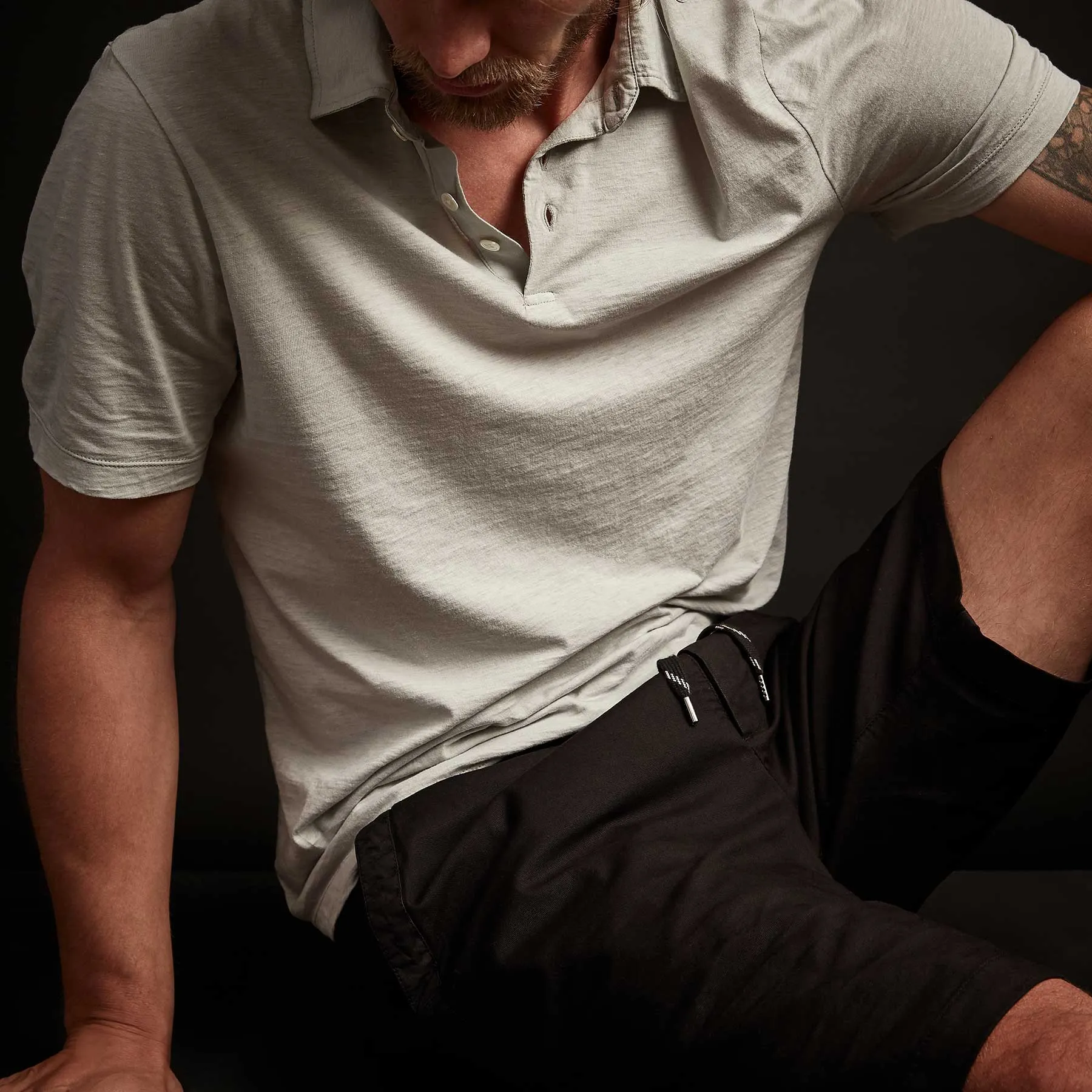 Recycled Lotus Jersey Polo - Skylight sold by James Perse product image thumbnail 3