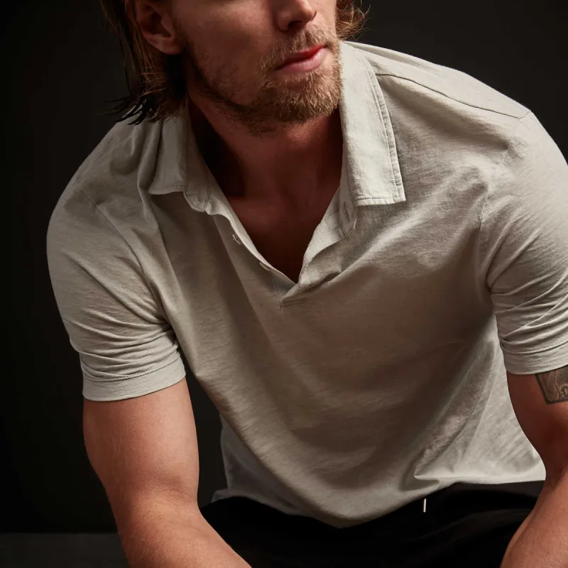 Recycled Lotus Jersey Polo - Skylight made by James Perse