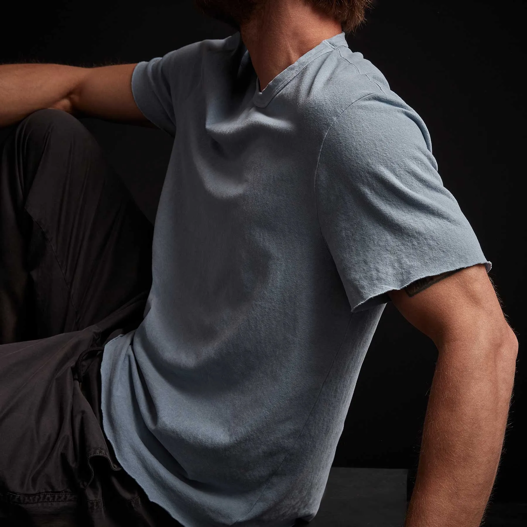 Recycled Brushed Jersey Crew Neck - Bluestone Pigment sold by James Perse product image thumbnail 2