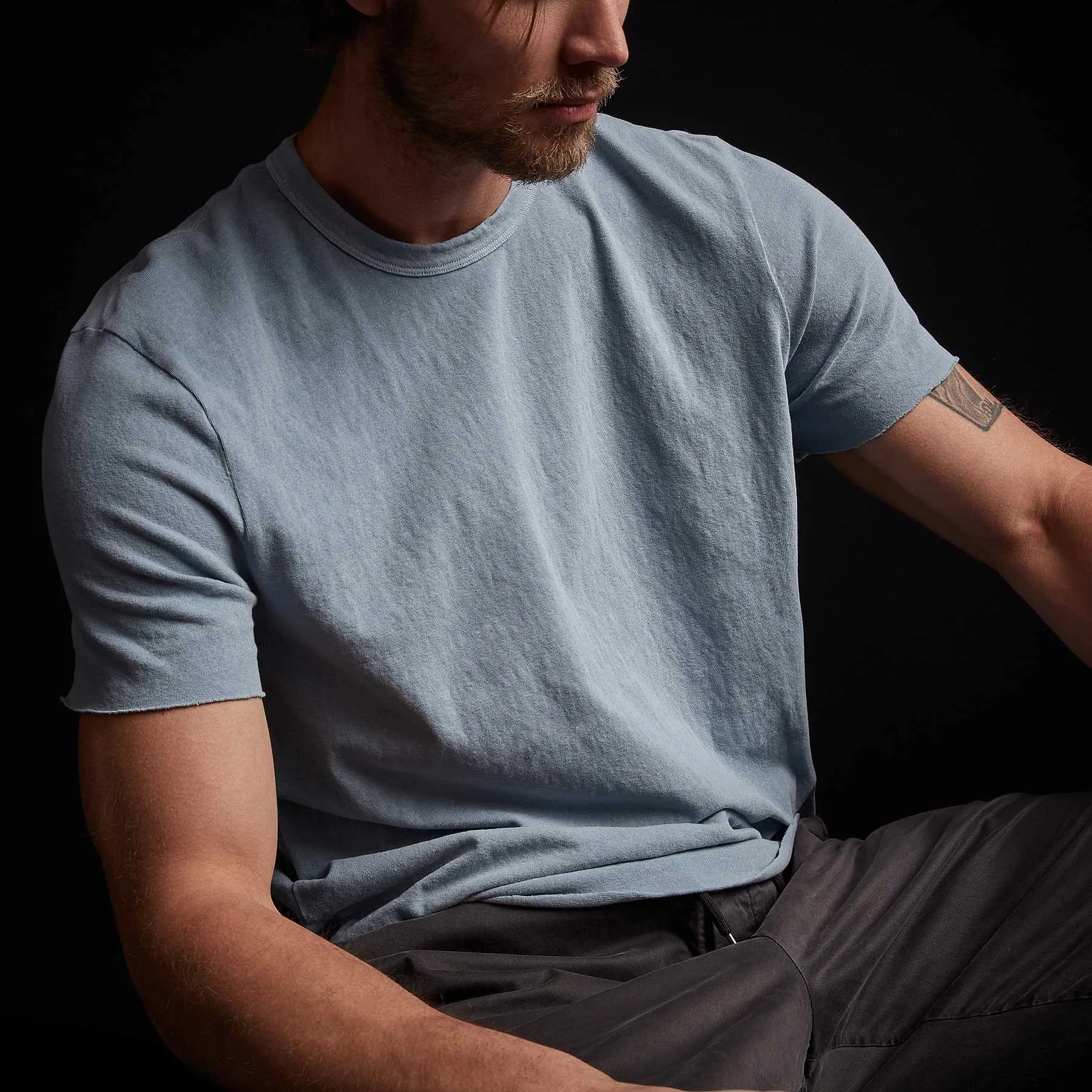 Recycled Brushed Jersey Crew Neck - Bluestone Pigment sold by James Perse product image thumbnail 3