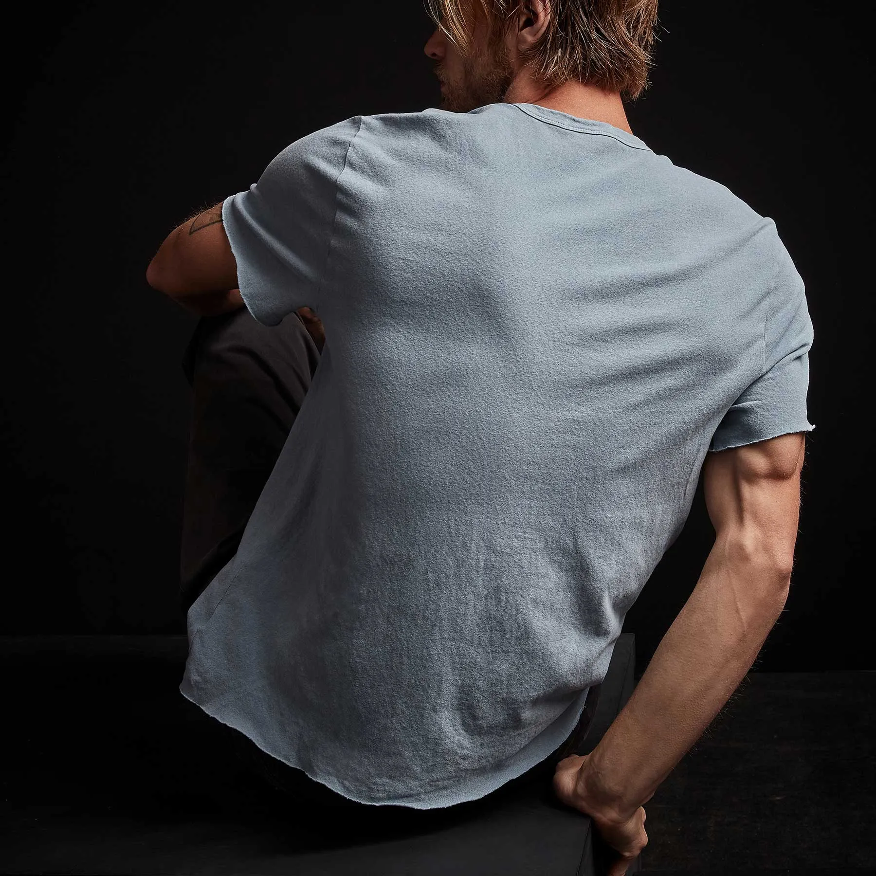 Recycled Brushed Jersey Crew Neck - Bluestone Pigment sold by James Perse product image thumbnail 4