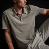 Recycled Brushed Jersey Polo - Greystone Pigment sold by James Perse