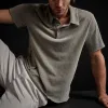 Recycled Brushed Jersey Polo - Greystone Pigment sold by James Perse