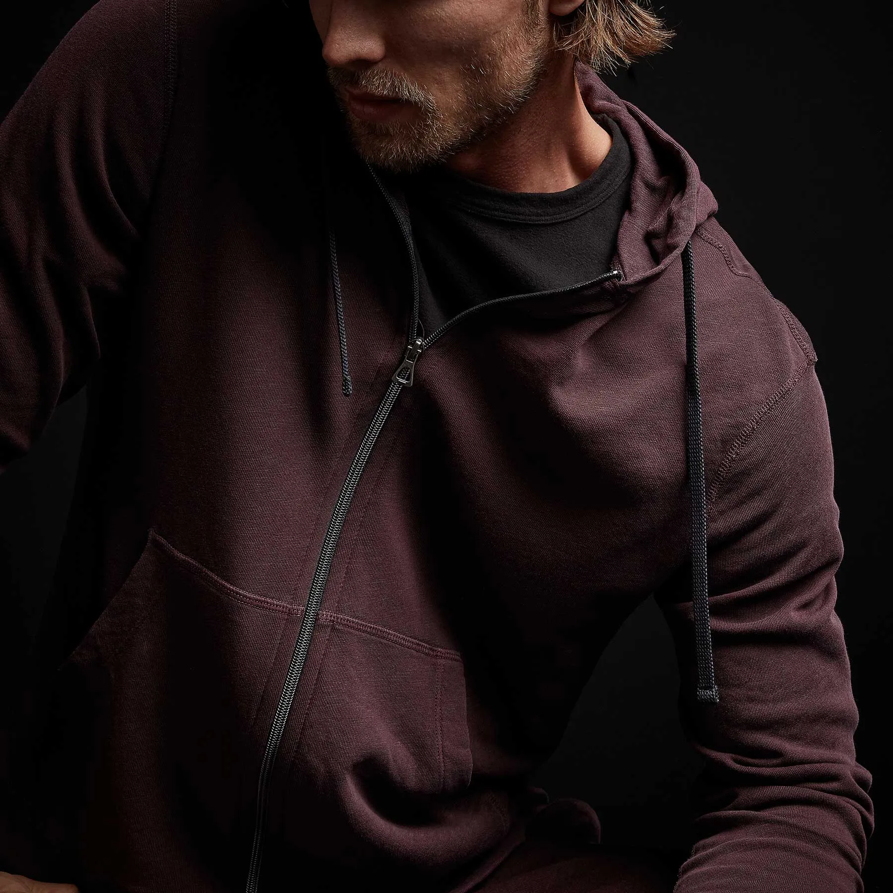 Vintage French Terry Zip Up Hoodie - Napa Pigment sold by James Perse product image thumbnail 3