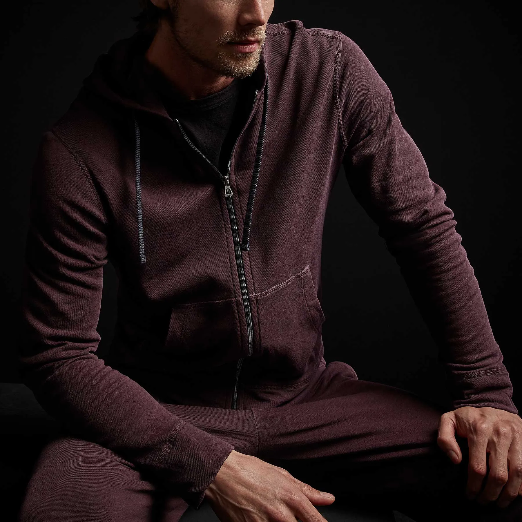 Vintage French Terry Zip Up Hoodie - Napa Pigment sold by James Perse product image thumbnail 2