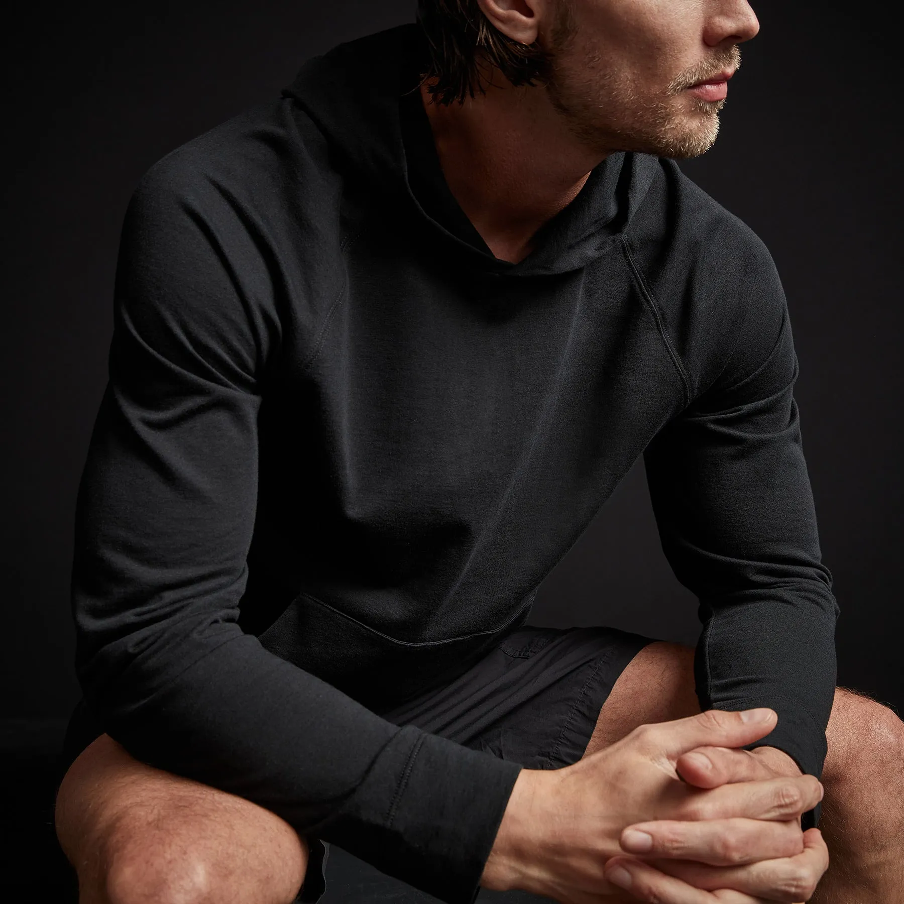 Feather Weight Terry Hoodie - Black sold by James Perse