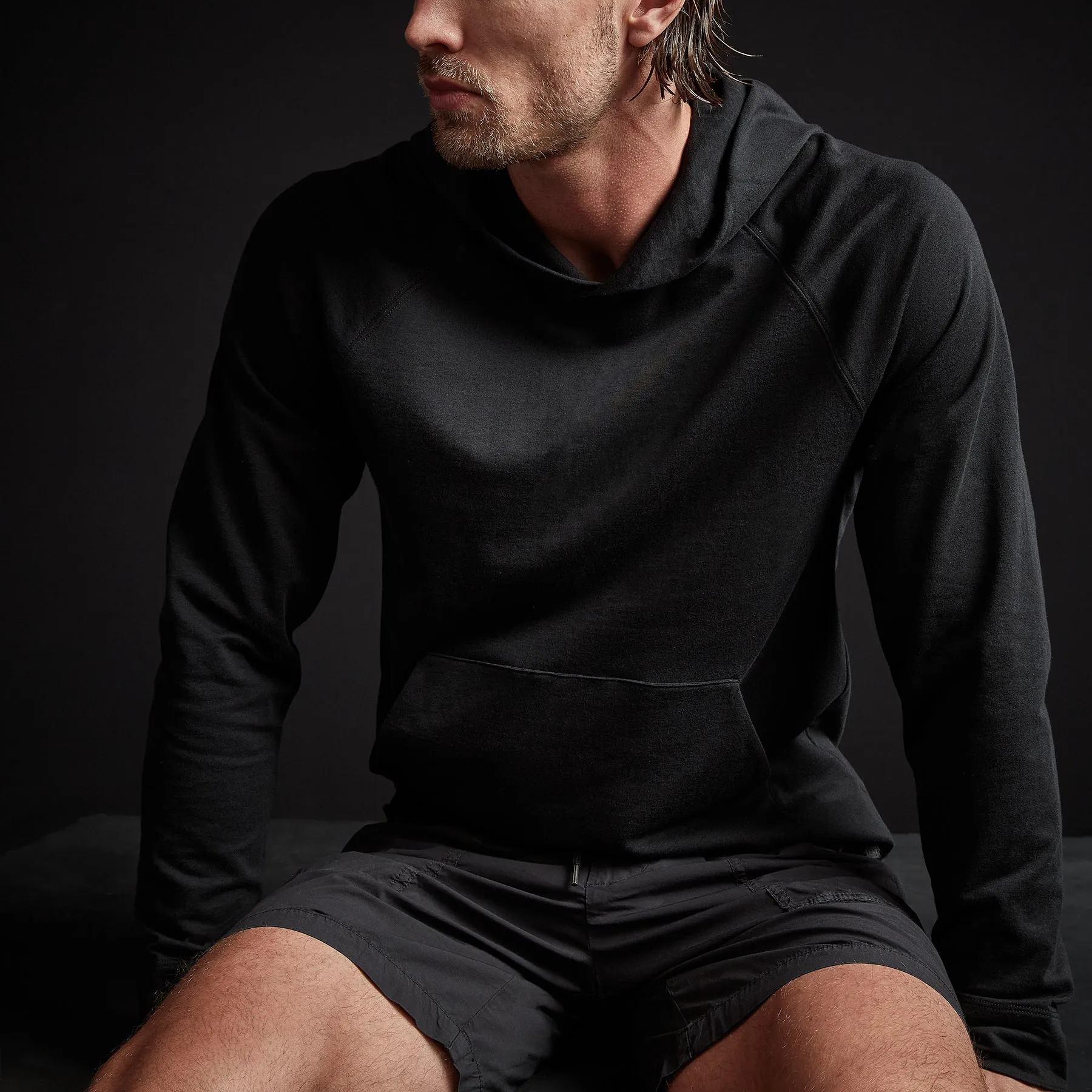 Feather Weight Terry Hoodie - Black sold by James Perse product image thumbnail 2