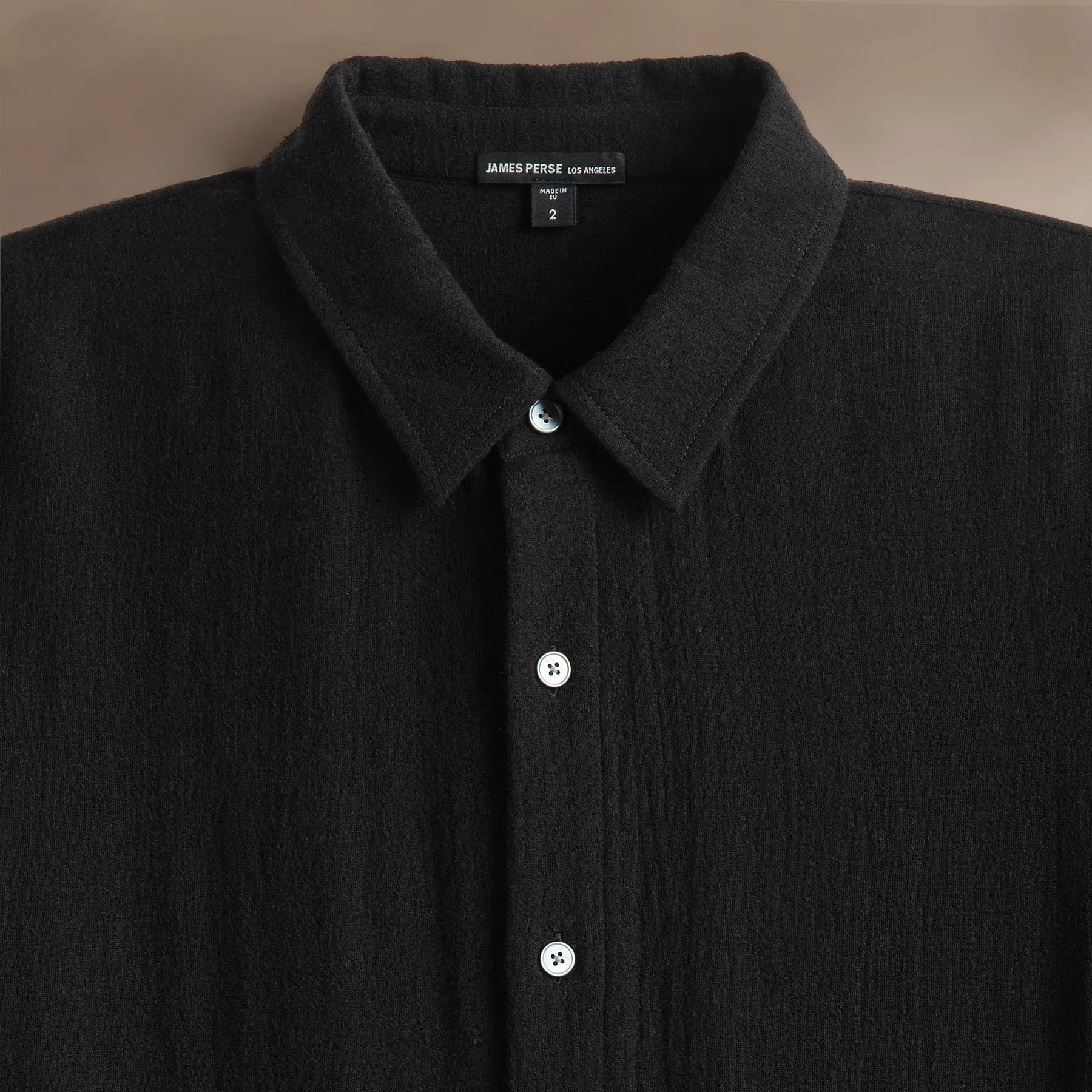 Solid Viscose Wool Shirting - Black sold by James Perse product image thumbnail 3
