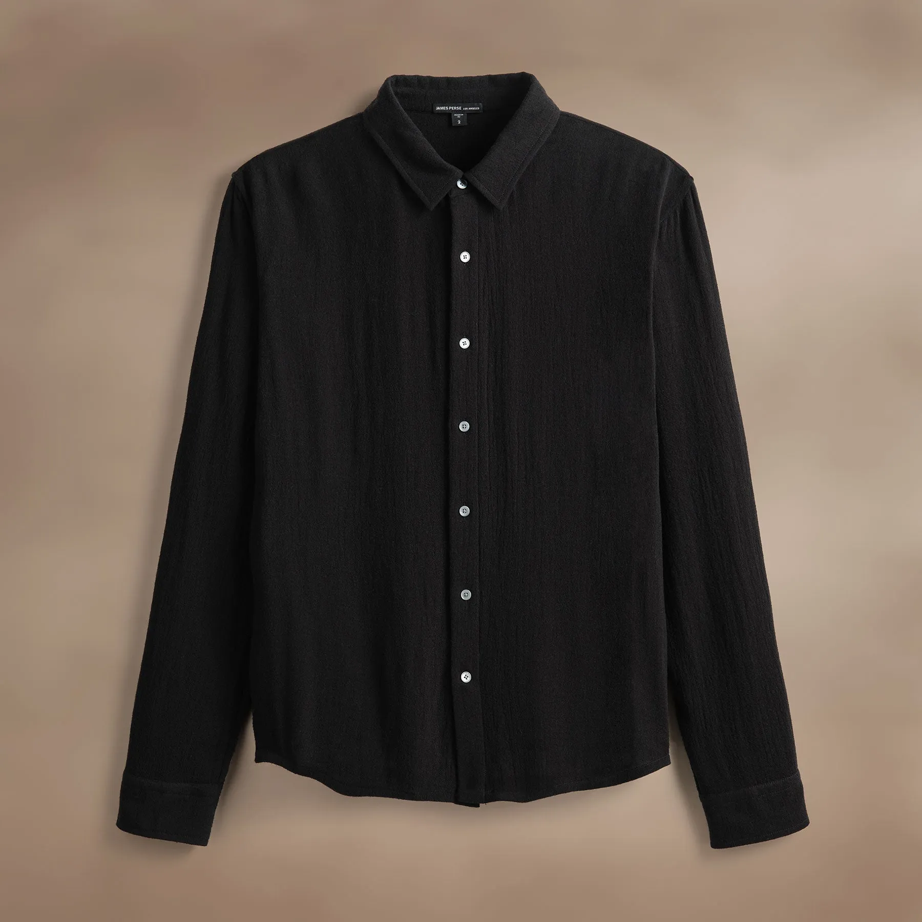 Solid Viscose Wool Shirting - Black sold by James Perse