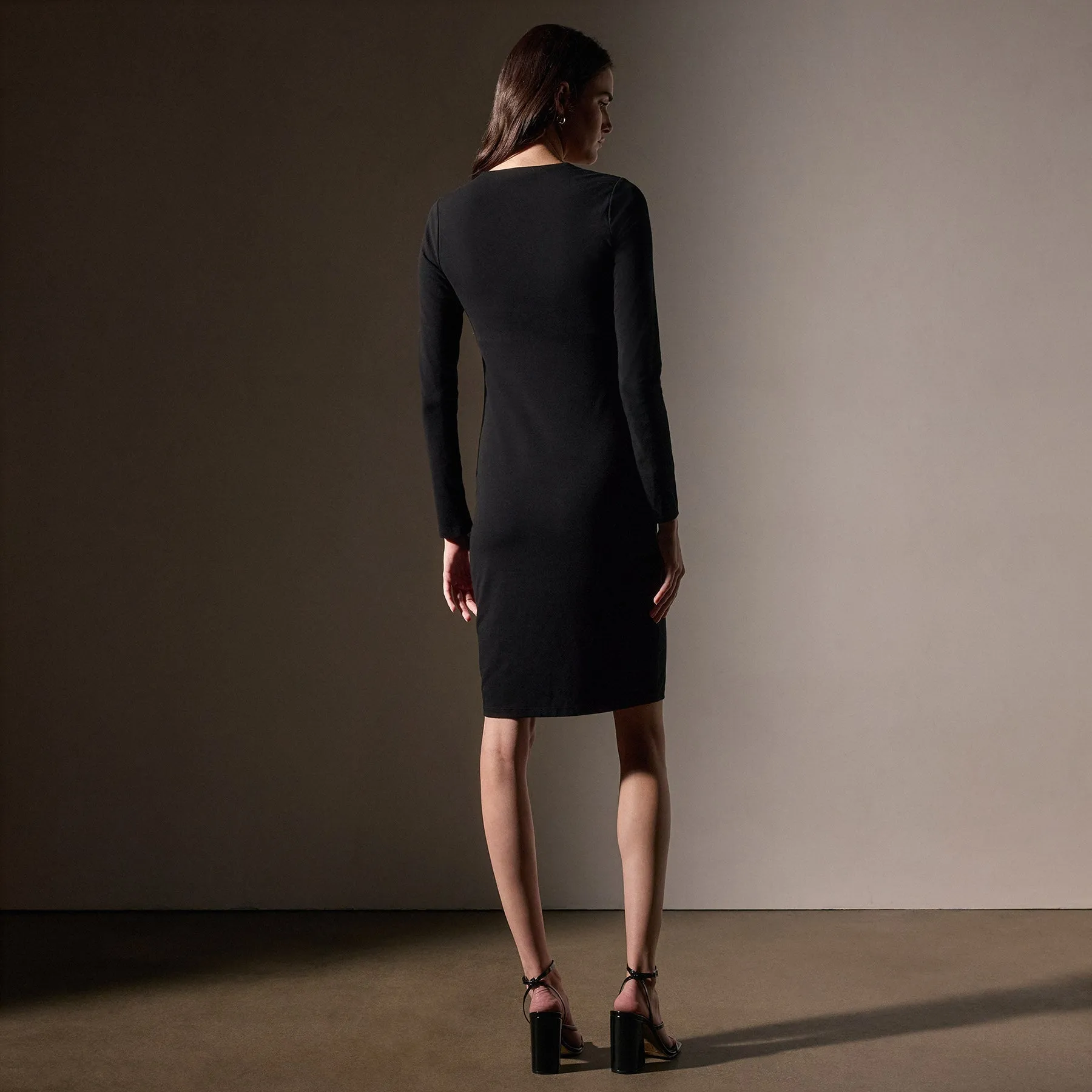 Stretch Lotus Open Neck Dress - Black sold by James Perse product image thumbnail 4