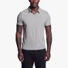 Brushed Stretch Jersey Polo - Silver Grey sold by James Perse