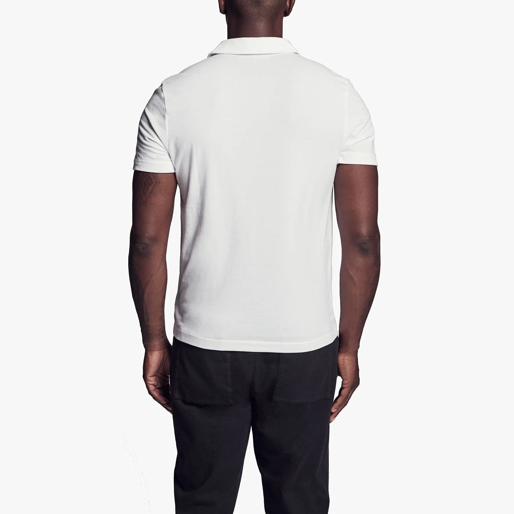 Brushed Stretch Jersey Polo - White sold by James Perse product image thumbnail 4