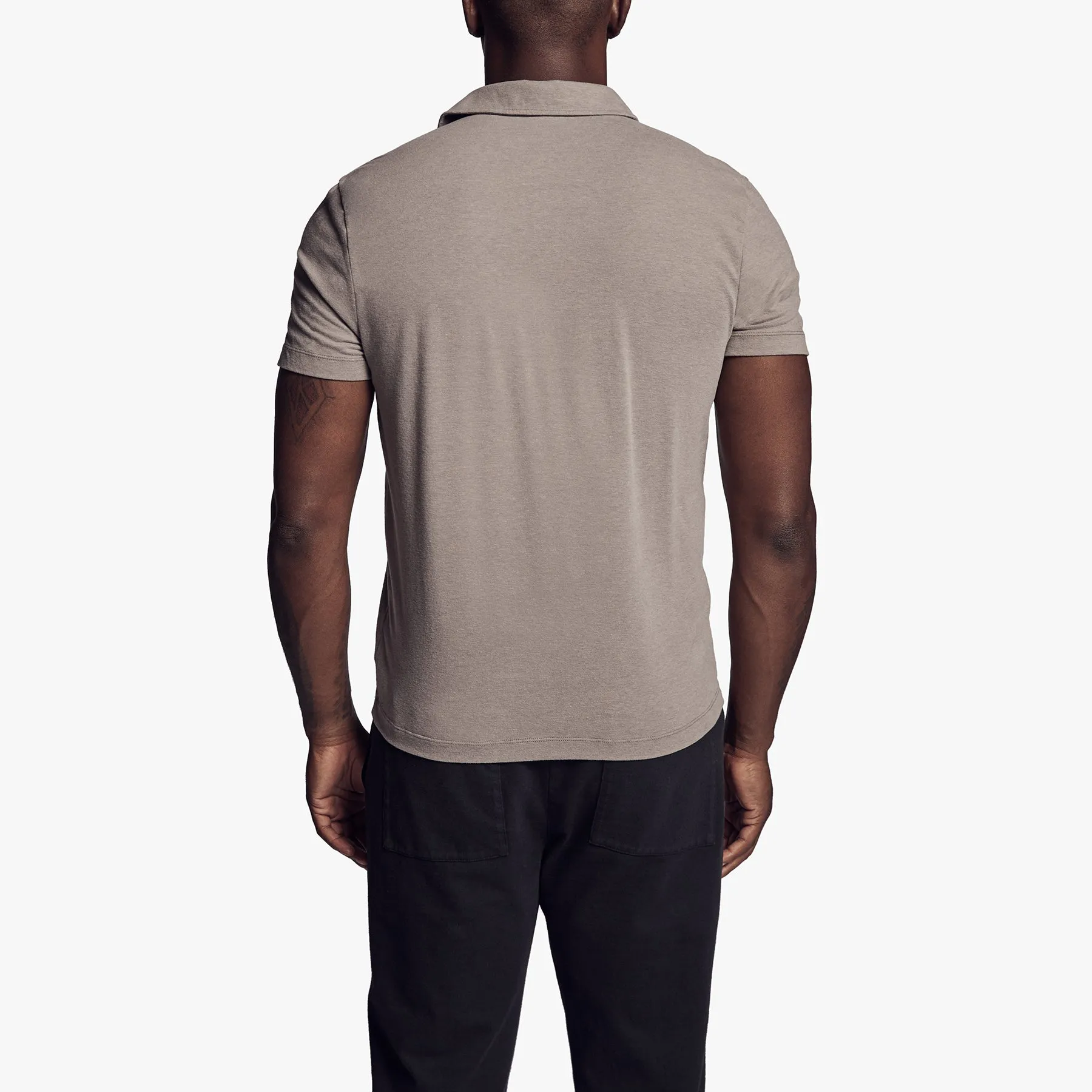 Brushed Stretch Jersey Polo - Warm Stone sold by James Perse product image thumbnail 5