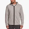 Cotton Fleece Zip Up Hoodie - Heather Grey sold by James Perse