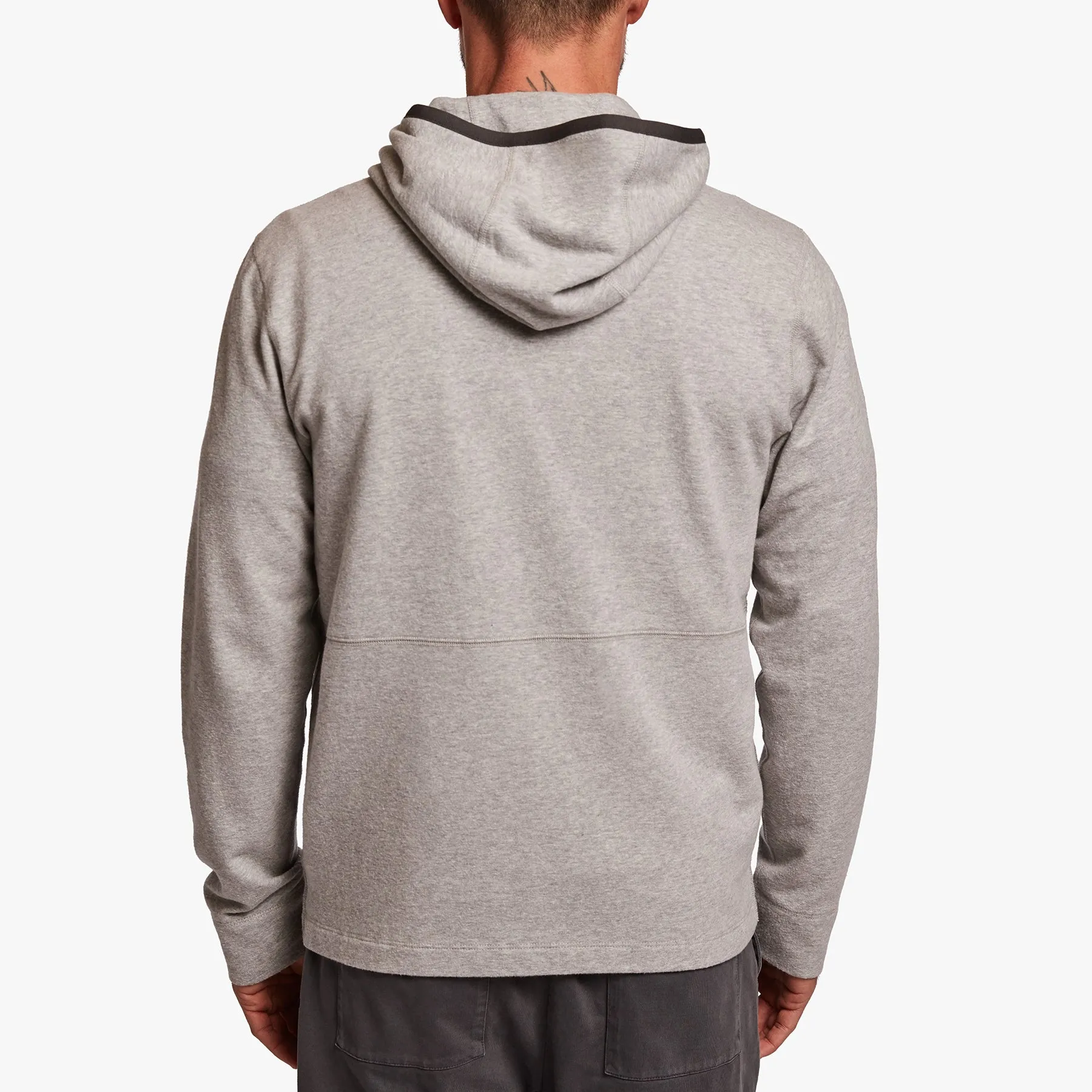 Cotton Fleece Zip Up Hoodie - Heather Grey sold by James Perse product image thumbnail 4