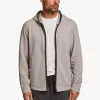 Cotton Fleece Zip Up Hoodie - Heather Grey sold by James Perse
