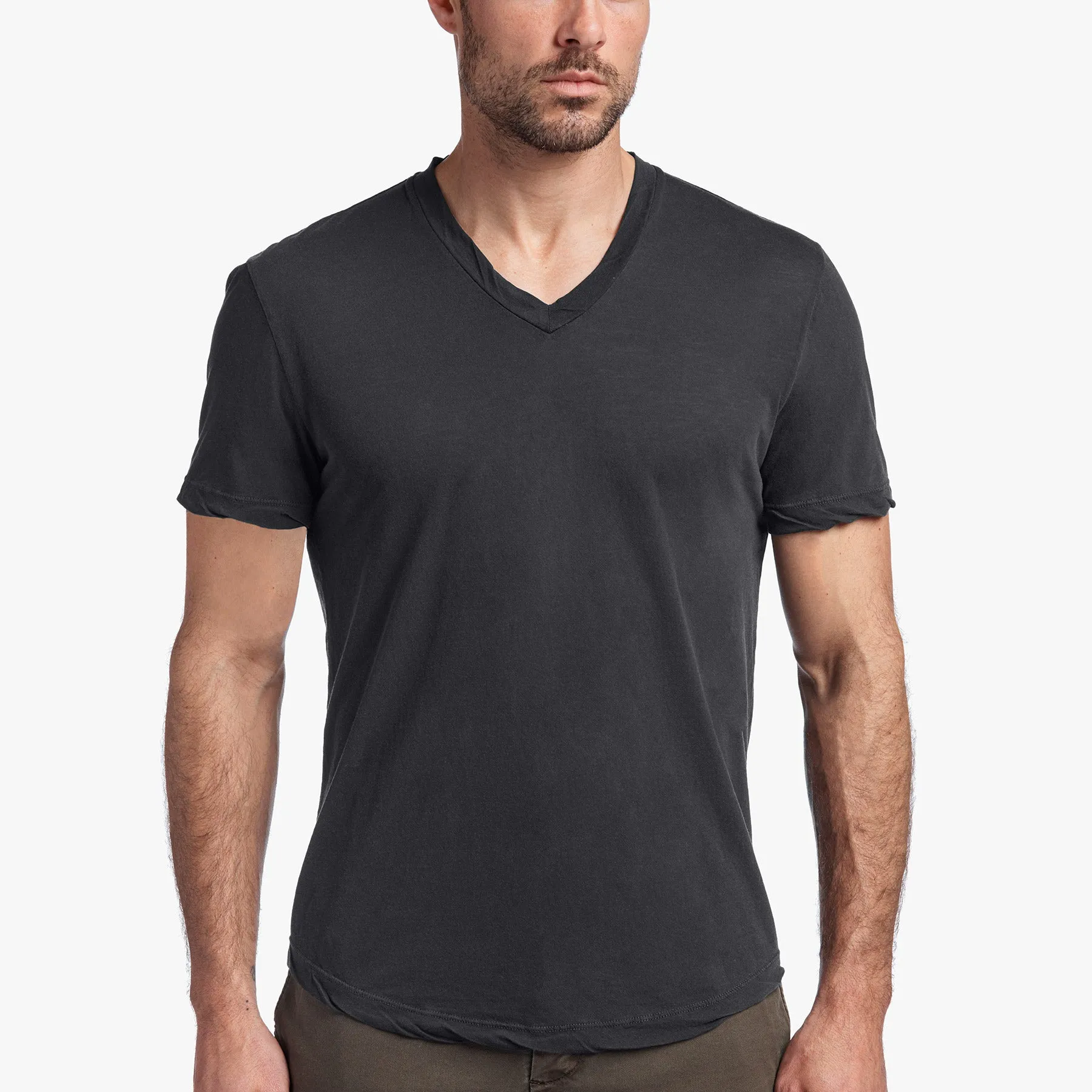 Clear Jersey V Neck - Magma Pigment sold by James Perse